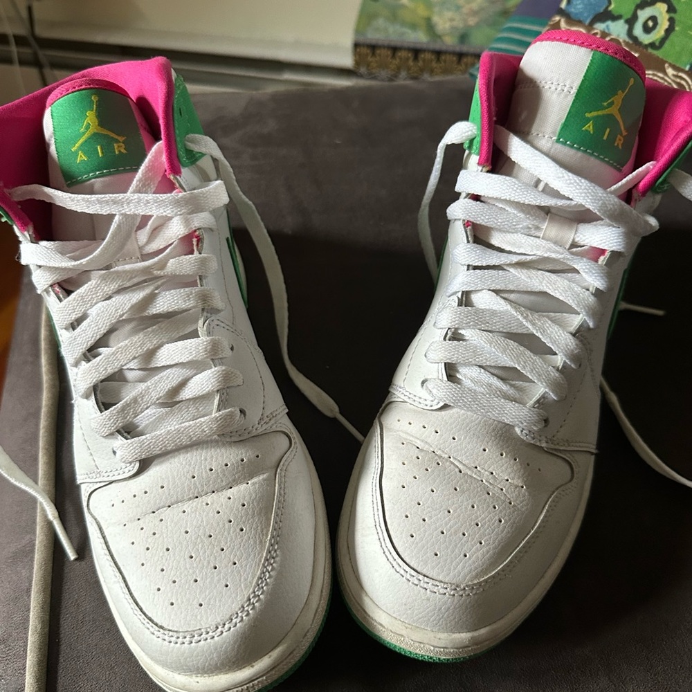 Air Jordan White and Pink Sneakers